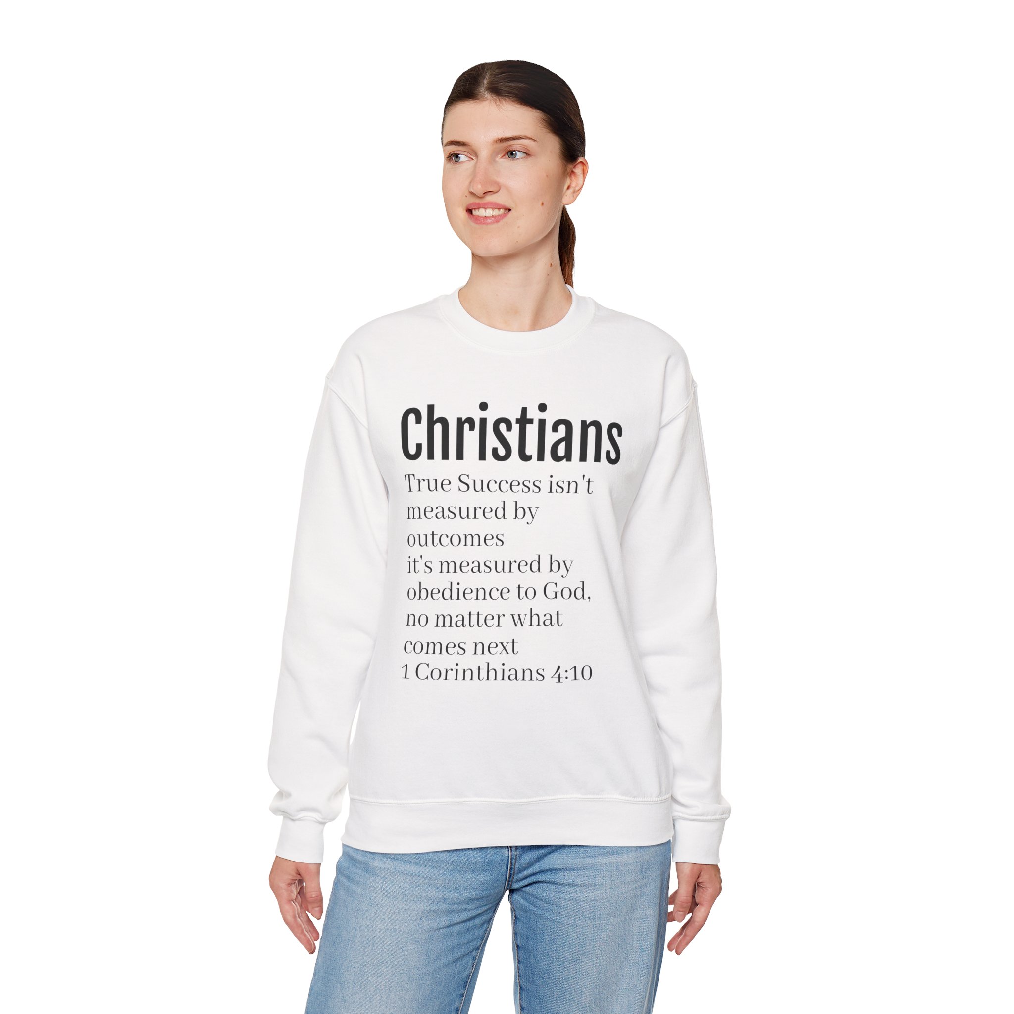 Christians Scripture Quote Sweatshirt | 1 Corinthians 4:10 Faith Crewneck - Image 4